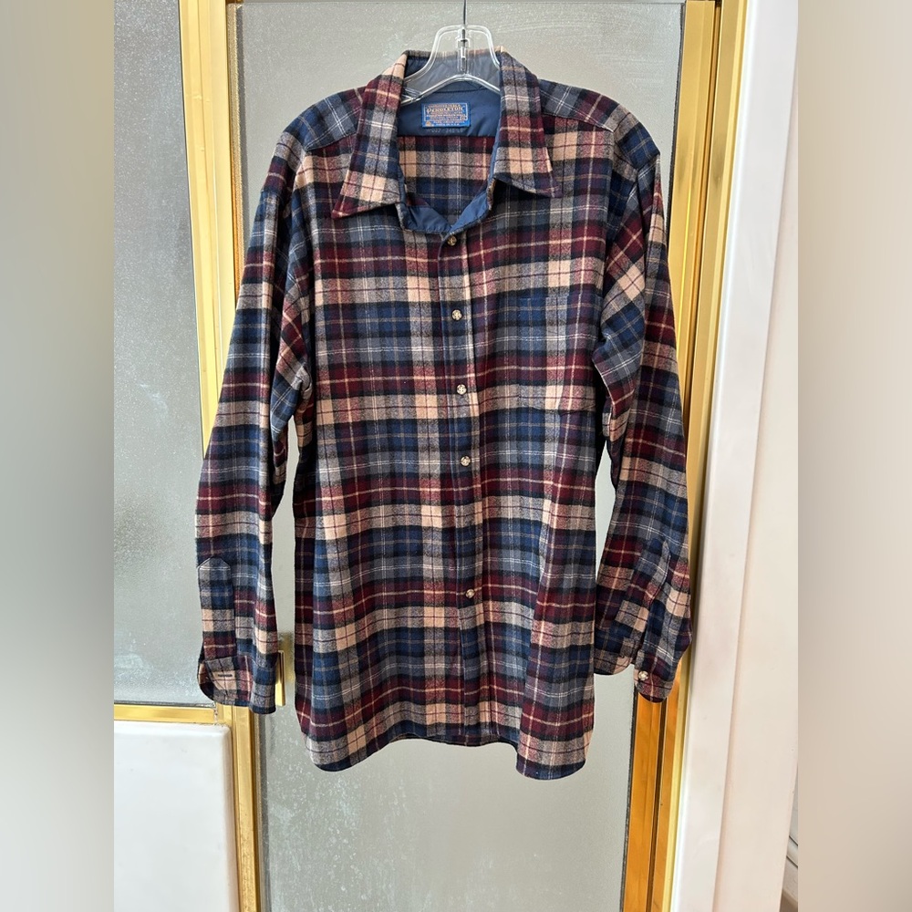 Pendleton Men's Casual Plaid Shirt - Blue, Red, and Beige